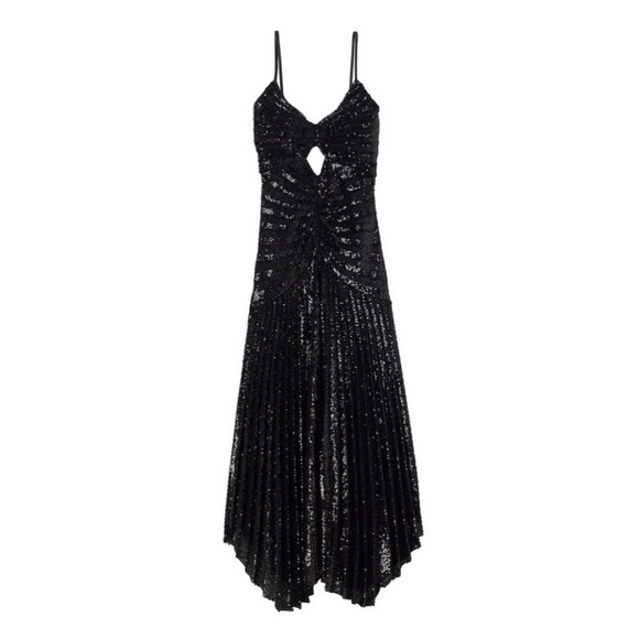 NWT A.L.C. Lou Sequined Keyhole Midi-Dress Black 
Sz 6 $795
$795 - Picture 5 of 17